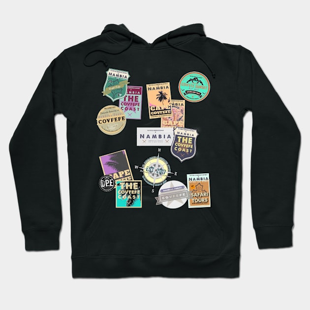 Souvenir Travel Stickers - Nambian charcoal colour Hoodie by Dpe1974